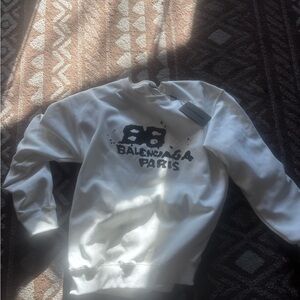 Balenciaga White and Black Sweatshirt